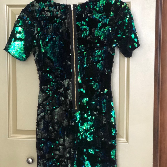 Top shop green sequin dress - Picture 2 of 4